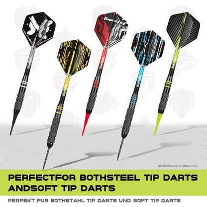 Standard Dart Flights,Dart Flights Set for Soft/Steel Tip Darts.Dart Accessories Kit,Durable & Fade-Resistant,Bulk 66pcs Replacement Dart Flights Pack,