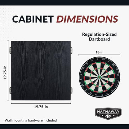 Hathaway Winchester Dartboard & Cabinet Set - color: Black