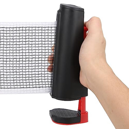 Precise Table Tennis Net Retractable Training Set for Portable Telescopic Grid for Adults and Kids, Plastic, 66.9x5.5 in, 1 Pc - color: Black Red