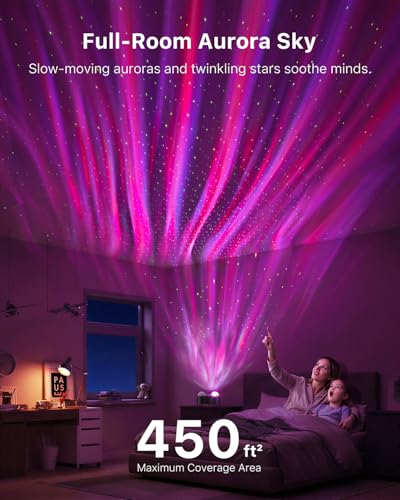 3-in-1 Disco Two Ball Lights with Magic Lamp Aurora Effect Sound Activation | Remote Control RGB Red & Green Beams, Karaoke Dance Party Ambient Lighting, Xmas and Halloween, Holiday Decor for Room, home