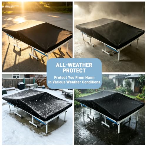 Ping Pong Table Cover Outdoor Waterproof, Table Tennis Protector Cover | Universal Fit|Outdoor & Indoor All-Weather Protection|Full Coverage|Easy Install