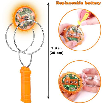 Stocking Stuffers for Kids Toys Boys 3pcs Light Up Gyro Wheel Toy Birthday Gifts for Men, Magic Rail Twirler Magnetic Yoyo Spinner Sensory Fidget Toys for Kids Ages 3-5-7 4-8-12 Year Old Boys & Adults - style: Combo