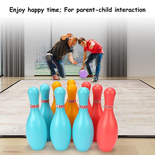 Kids Bowling Toy Set, Indoor Outdoor Bowling Games for Children Boys Girls with Plastic, Develop Motor Skills Hand Eye Coordination