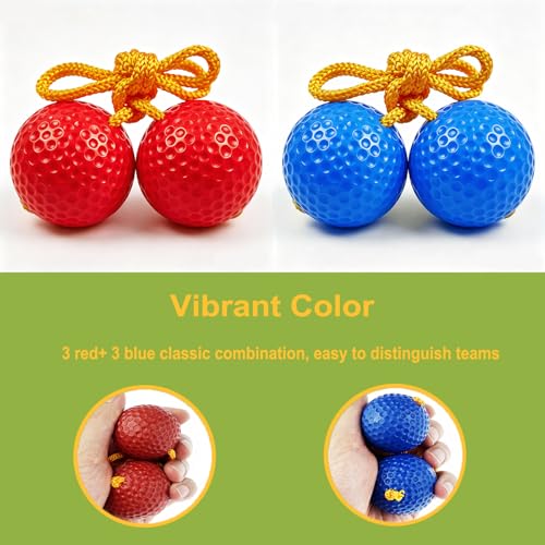 6 Pack Ladder Balls Ladder Toss Balls Ladder Ball Replacement Balls with Storage Bag for Toss Match (Red Blue) - color: Red Blue