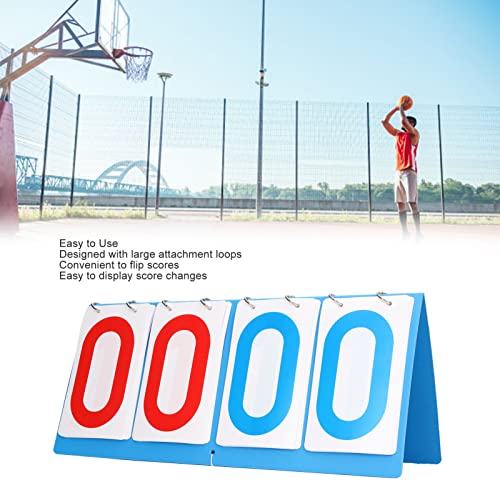KUIDAMOS Tabletop Flip Score Keeper, Intuitive Plastic 4 Digit Scoreboard Clear Print Portable for Table Tennis for Basketball