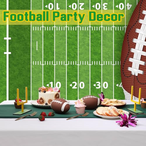 Wonderjune 6 Pcs Football Goal Post Table Centerpieces Sports Party Decorations 4 x 3.5 Inch Wooden Photo Frame for Table Centerpieces with Base for Fans Club Birthday Supplies