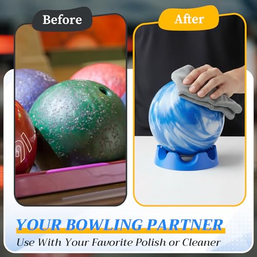Yookeer Bowling Ball Spinner Stand, 360° Smooth Rotating Ball Cup Holder with Easy Multi-Angle Grip, Universal Bowling Accessories for Optimal Performance, Cleaning & Polishing - color: Blue