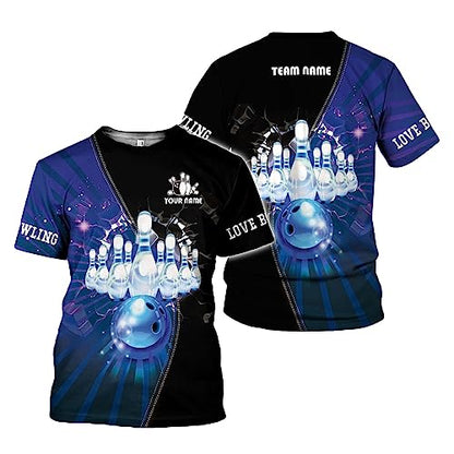 Rivelus Personalized Name Bowling Shirts for Men and Women 3D, Bowling Shirts for Team Bowling, Bowling Shirts Gift - color: Blm25