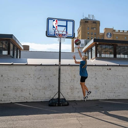 Lifetime NBA League Edition Portable Basketball Hoop, Adjustable Height 7.5-10 Ft, 44 Inch Shatterproof Fusion Backboard, Base with Wheels - color: All NBA