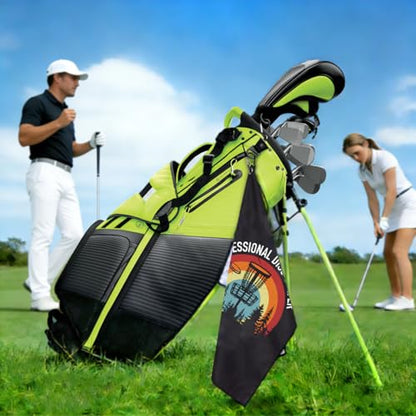 Professional Disc Golfer Printed Microfiber Golf Towel, Funny Frisbee Golf Print Men Women Golfing Towel, Golfer Bags Accessories Gifts for Men Women Disc Player Golfing Lover Family Friend - color: Multicolor081