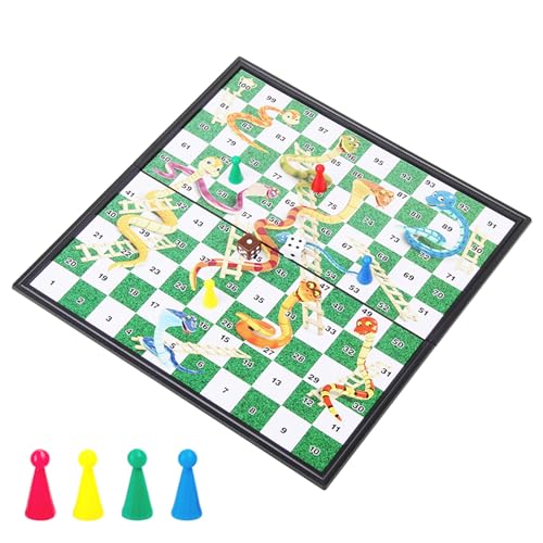 Travel Board Games Small Magnetic Snakes and Ladders Board Game 9.7 Inches Portable Folding Board