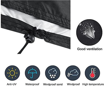 amberr Billiard Pool Table Cover,Waterproof Fade Resistant Windproof Scratch Resistant Covers Cover for Pool Table Snooker Billiard Table (Black, 7FT: 92x52x8in) - color: Black, size: 7FT: 92x52x8in