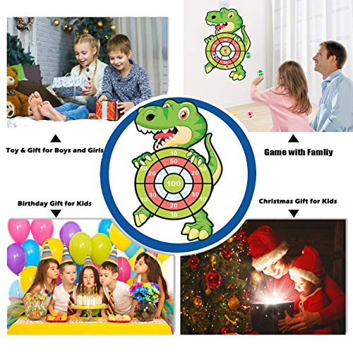 Dinosaur Toys for 3-12 Year Old Boys,30”Large Dart Board Kids Toys Age 4-12,Indoor Outdoor Games Dinosaur Birthday Party Supplies Favors Decorations,Stocking Stuffers for Kids