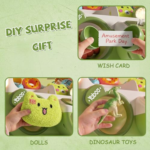 Large Claw Machine for Kids, Dinosaur Vending Machines Toys for Boys 4-6, Mini Candy and Prize Electronic Dispenser Game with Sound Lights, Idea Birthday Gift for 3 4 5 6 Year Old Boy Girl - color: Green