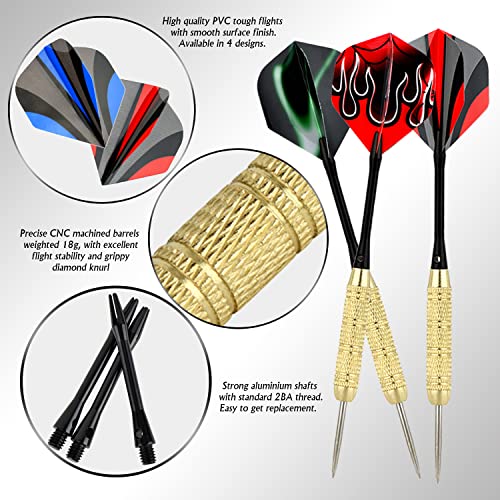 Steel Tip Darts Set 18 Grams15 Pack Steel Barrels - style: m alu 12
