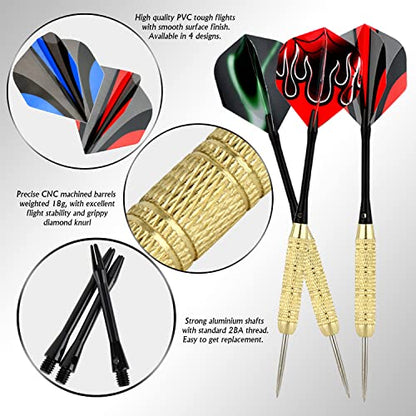 Steel Tip Darts Set 18 Grams15 Pack Steel Barrels - style: m alu 12
