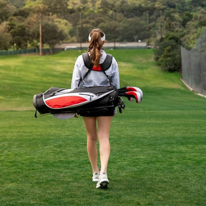 Precise Complete Teen Golf Club Set for Ages 13–16 – Includes Titanium Driver, Stainless Steel Hybrid, 7–PW Irons, Putter, Stand Bag & 3 Headcovers – Graphite/Steel Shafts