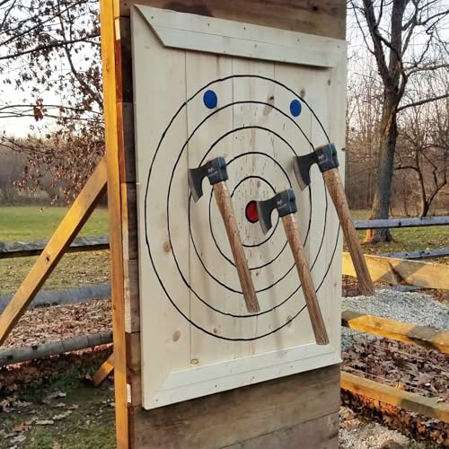 16.5" Throwing Axe, 2 Pack Throwing Axe Set with 1065 High Carbon Steel & Beech Wood Handle, Perfect for Axe Throwing Games, Competition and Recreation, Ideal Gift for Men (Black) - color: 2 Pack Black