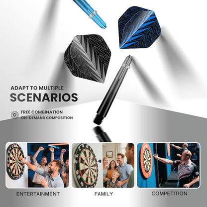 12 Pack Steel Tip Darts Set, 18g Professional Darts Metal tip with 4 Style Darts Flights with Protectors, Sharpening Stone &Darts Case, Ideal for Beginners, Home, Pub & Office Indoor