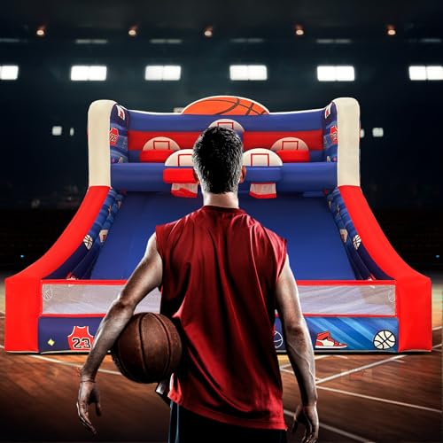 OZIS Inflatable Basketball Hoop Shot with Balls, Inflatable Party Basketball Game with Blower Easy Set Up Ideal for Indoor/Outdoor Shot Basketball Interactive Game