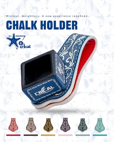 CRICAL Portable Magnetic Pool Chalk Holder Square Chalk Cube Holder Billiard Cue Accessory Gift Idea - color: Dark Blue White