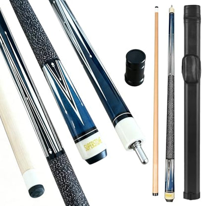 SUPERDIAMOND Pool Cue Stick Set Billiard Cue Sticks with Hard Case, 2-Pieces 58" Pool Table Sticks, 12.5 mm Tip Pool Queue,Pool Stick Set for Home Recreation, Billiards Clubs, Training - style: Billiard Cue Sticks-YMX-Y-D-2S