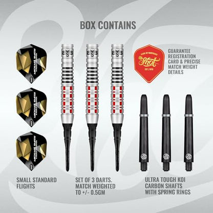 Shot! Darts Soft Tip, Michael Smith Believe (18g / 20g), 90% Tungsten Barrel, Front Weighted, Handcrafted Professional Dart Set & Flights Made in New Zealand, Plastic Tip for Electronic Dartboard