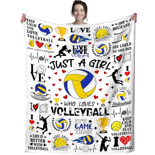 Volleyball Blanket Gifts for Teen Girls,Volleyball Stuff Merch Sport Blankets and Throws,Sport Team Bulk Gifts for Women Teens Players Team Lovers 50"X 40" - color: Volleyball, size: 50"x40"