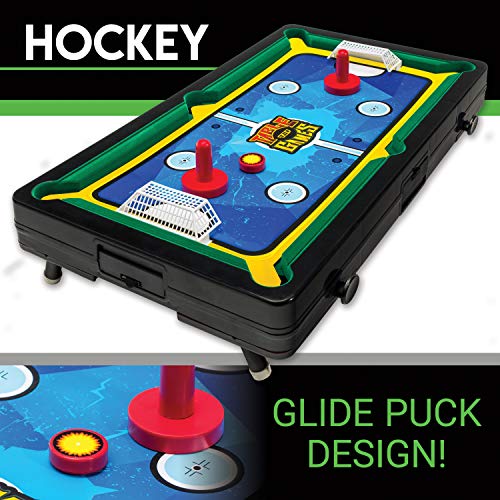 Franklin Sports Table Top Game Set - 5-in-1 Sports Center Indoor Game-Tabletop Soccer, Basketball, Hockey, Bowling+Pool