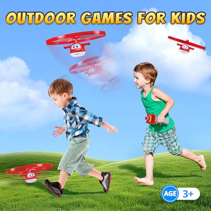 Super Wings Flying Toys, Jett Flying Toys for Kids Ages 3-5 4-8, Fun Outdoor Flying Disc Launcher Toys, Airplane Outside Flying Toys for Kids Boys Girls 3 4 5 6 7 8 Year Old - style: Jett