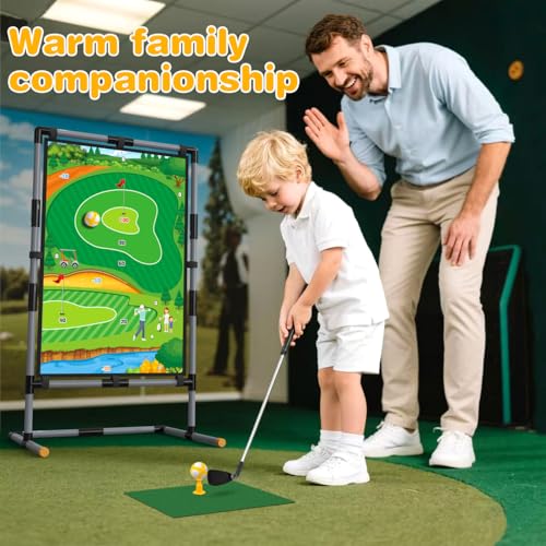 Golf Chipping Game Set – Double-Sided Mat with Stand, Fun Practice Game for Kids & Adults, Indoor & Outdoor Use
