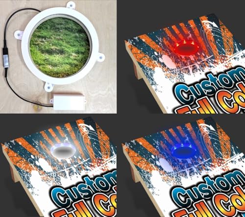 PartyToss Cornhole Boards/Bean Bag Toss Game Set w/Optional LED Lights & Graphics - Choose Your Model - color: Custom