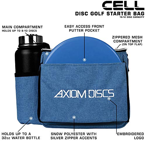 Axiom Discs Cell Disc Golf Starter Bag (Choose Your Favorite Color) - color: Heather Blue