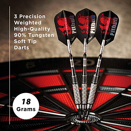 Viper Pitbull 90% Tungsten Soft Tip Dart Set, 18 Grams - style: Full Knurling (18 Grams)
