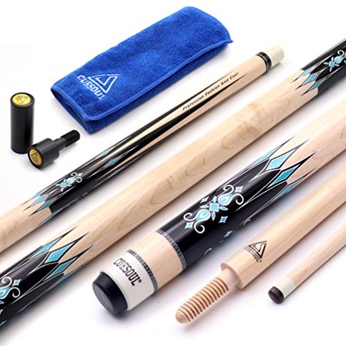 CUESOUL 3 Cushion Carom Billiard Cue Red 56inch Weight 18oz,Wooden Joint System - color: K-Star