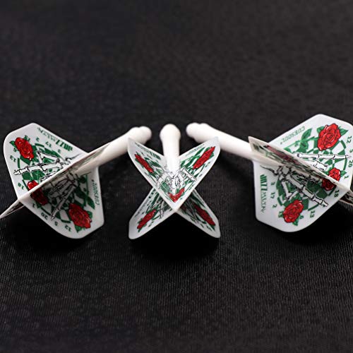 CUESOUL ROST Integrated Dart Shaft and Dart Flight Standard/Slim/Diamond/Big Wing/Tear/Diamond - color: 28mm-Standard Shape-Rose Skull