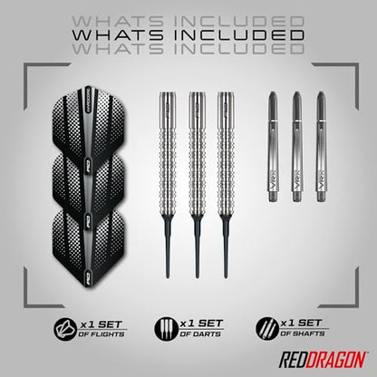 RED DRAGON Darts - Rebel | Recon | Ascend | Paradym | Wolf - Professional Soft Tip Darts - Includes Dart Flights and Shafts - size: Standard
