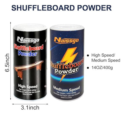 Shuffleboard Sand Wax Shuffleboard Powder Set with Small Brush & Pan - style: 2 Cans High Speed+2 Cans Medium Speed