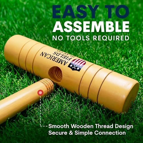 Premium Croquet Set for Adults – Deluxe Croquet Sets for Families with 35'' Wooden Mallets, Polymer Balls, Carrying Bag – Classic Outdoor Game and Lawn Play