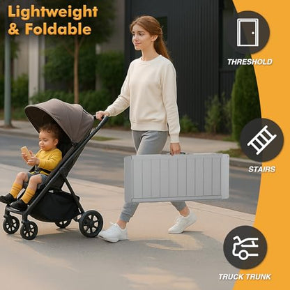 Portable Wheelchair Ramp 3FT, Aluminum Foldable Handicap Ramp, Weight Capacity 600 LBS,Ramps for Steps with Safety Latch Anti-Slip Threshold Ramp. - size: 3FT Using Height 3"-9"