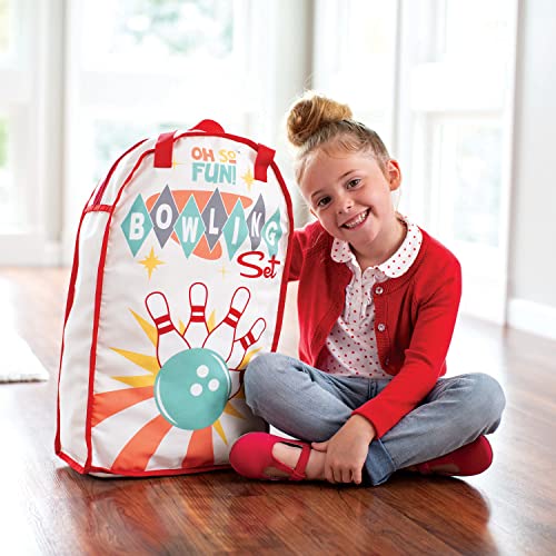 MindWare Oh So Fun! Deluxe Bowling Set – Safe & Fun Foam Bowling Set for Kids Ages 3 & Up
