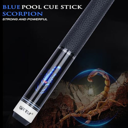 CUEELF Carbon Fiber Pool Cue Stick Leather Wrap Professional Low Deflection Billiard Cue Stick 12.5mm Carbon Fiber Technology Pool Cue - color: CA-SC-BLUE