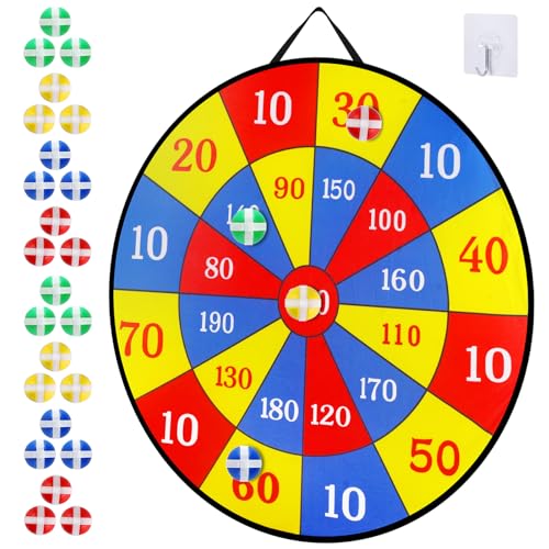 29" Large Dart Board for Kids, Board Games with 24 Sticky Balls, Sticky Dart Board Indoor Outdoor Sport Fun Party Game Toys for Kids Boys Girls Ages 3 4 5 6 7 8 9 10 11