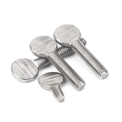 10Pcs M5 M6 304 Stainless Steel Hand Thumb Screw Table Tennis Racquet Screw Wave Plate Screw Press Flat Head Bolts - (Size: M5, Length: 12mm(10PCS)) - color: M5 / 12mm(10pcs)