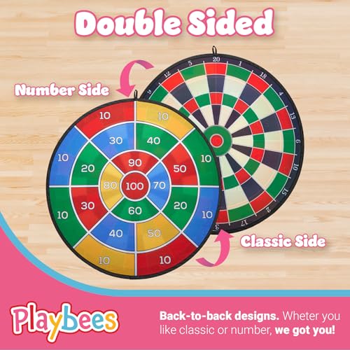 Playbees Large Dart Board for Kids 29" – Sticky Ball Dart Game for Boys & Girls – Indoor/Outdoor Safe Hanging Dartboard – Fun for Ages 3–12 – Perfect Christmas