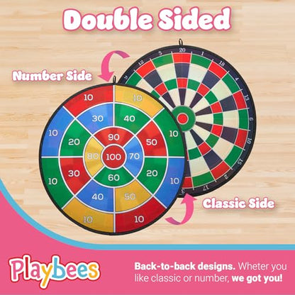 Playbees Large Dart Board for Kids 29" – Sticky Ball Dart Game for Boys & Girls – Indoor/Outdoor Safe Hanging Dartboard – Fun for Ages 3–12 – Perfect Christmas