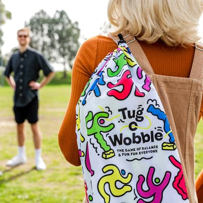 TUG O' WOBBLE: The Ultimate Balancing Outdoor and Indoor Game, Fun for Everyone, Lawn Game for The Backyard, Park, or Yard with Carrying Bag, Family Friendly Gift