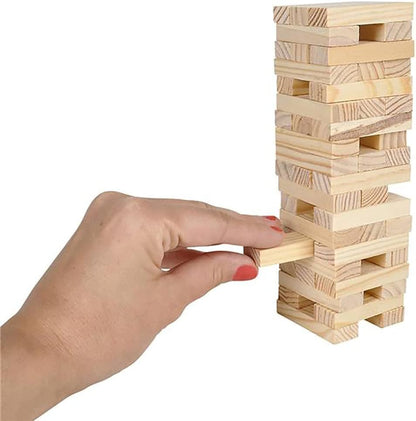 The Dreidel Company Wooden Blocks Stacking Tumbling Tower Game, Pull, and Tumble Blocks, Sensory Learning, Game Night, 6" Inches (12-Pack) - size: 12-Pack