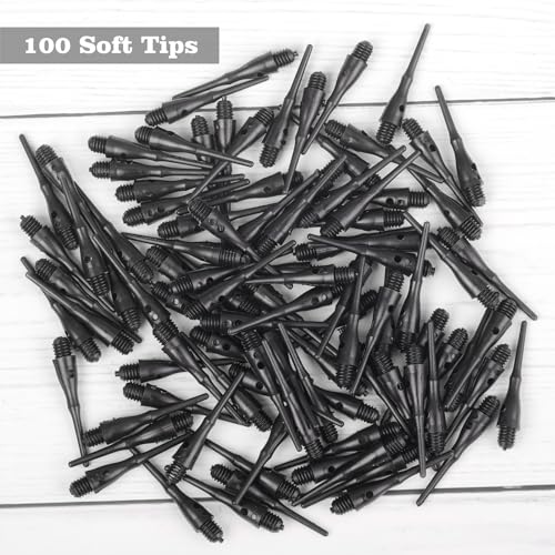 Soft Dart Tips 2BA Thread Plastic Soft Tip Soft Dart Tips Replacement Dart Accessories for Dartboard Darts - size: 100PCS