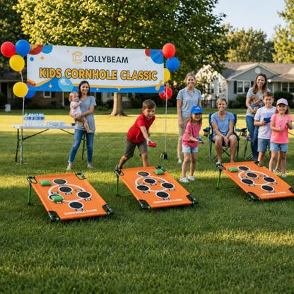 2026 Upgraded Arcade Style Cornhole Board with 8 Bean Bags|3x2 FT Regulation Corn Hole Games|15+ Multi-Games| Durable All-Weather Fabric for Outdoor Fun Camping Travel Beach Yard Backyard Lawn